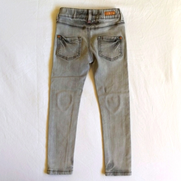 noppies kids faded gray skinny jeans jeggings with heart knee patches size 110 - Picture 6 of 8